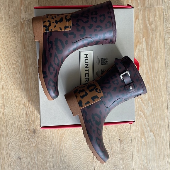 Hunter Original Refined Short Hybrid Print Waterproof Rainboot NWT - Picture 4 of 7